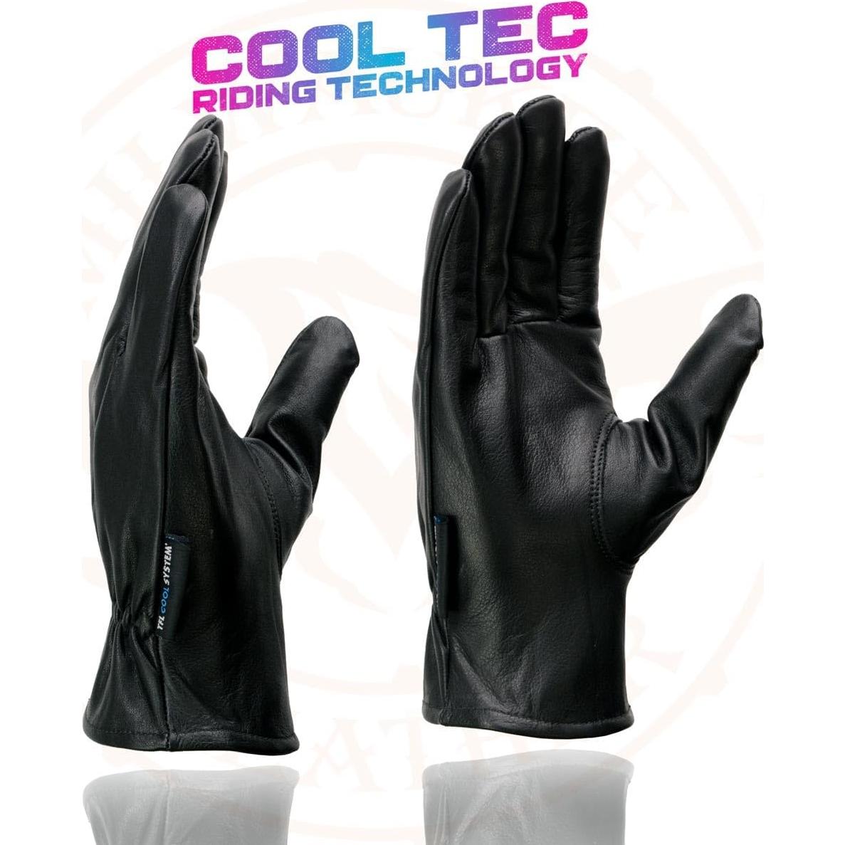 Guantes de motocicleta Milwaukee Leather MG7596 Cool-Tec Negro