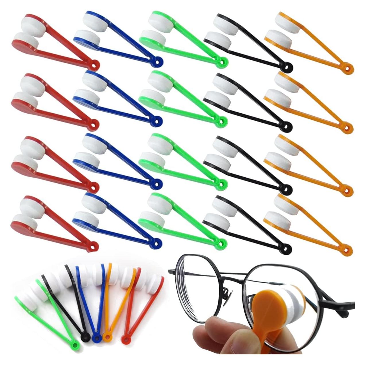 20 Cepillos Limpiadores de Gafas GXXMEI Microfibra 5 Colores