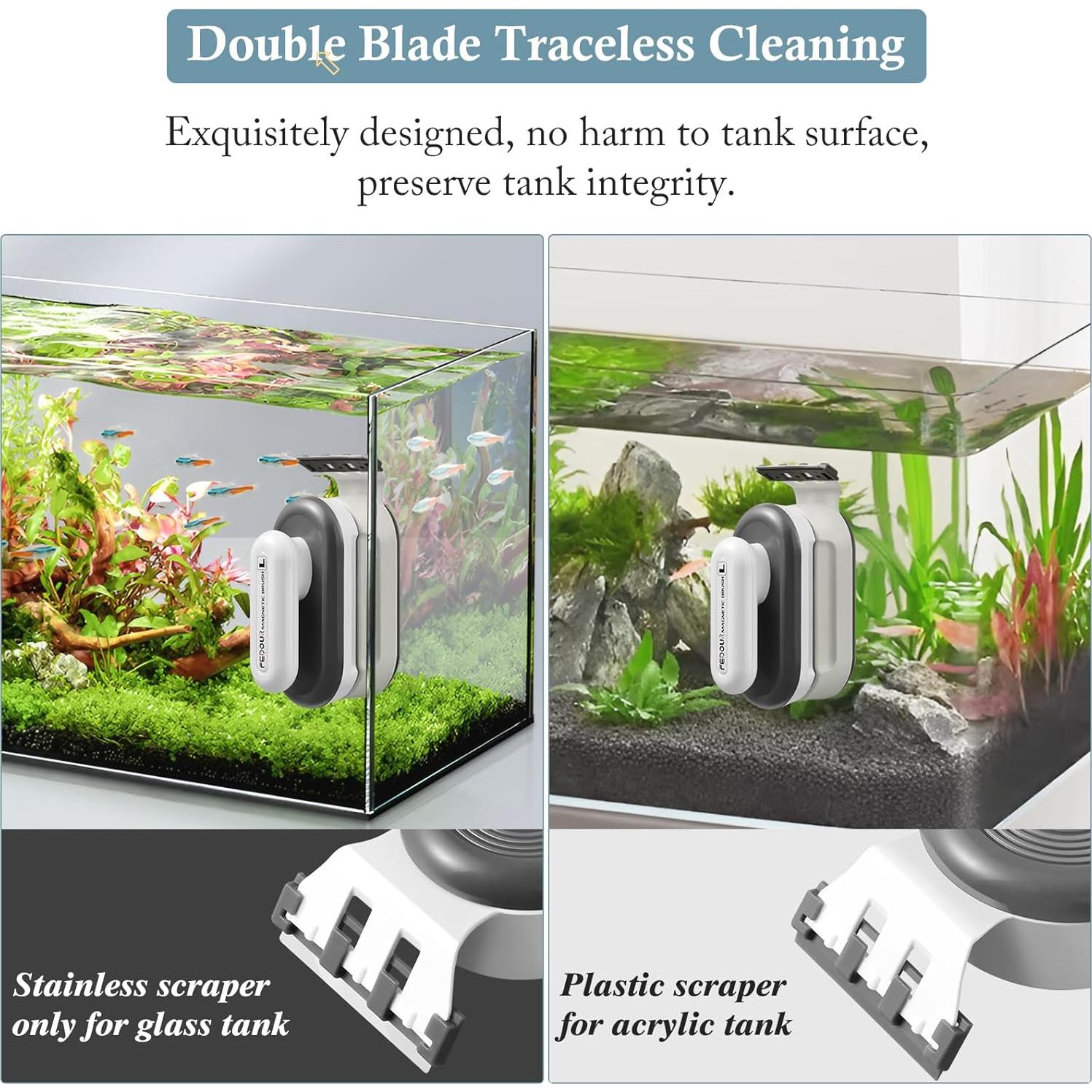 Limpiador Magnético para Acuarios FEDOUR Grande 0.5-2.5cm