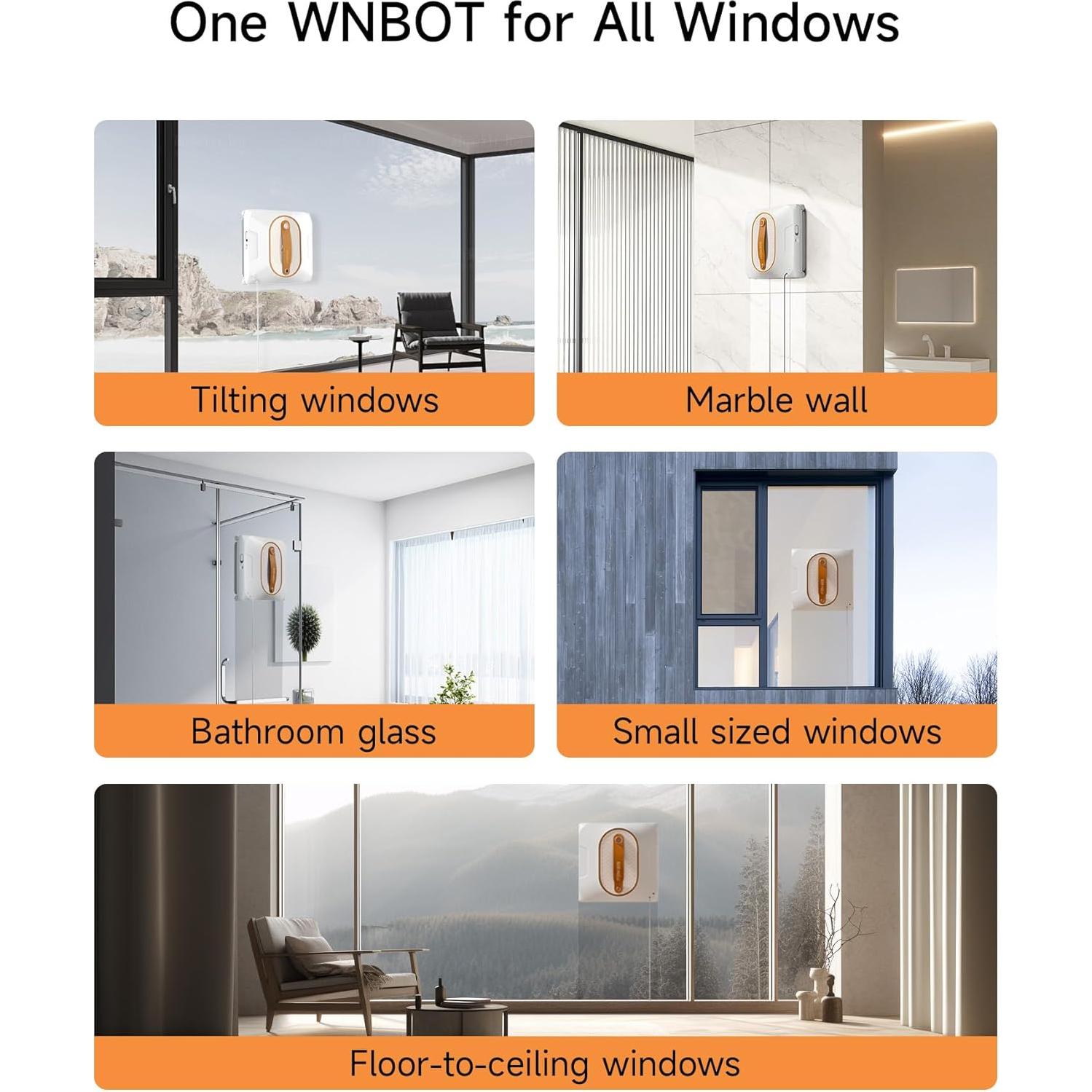 Robot Limpiador de Ventanas SEEING.U W2 6000Pa con Control Remoto