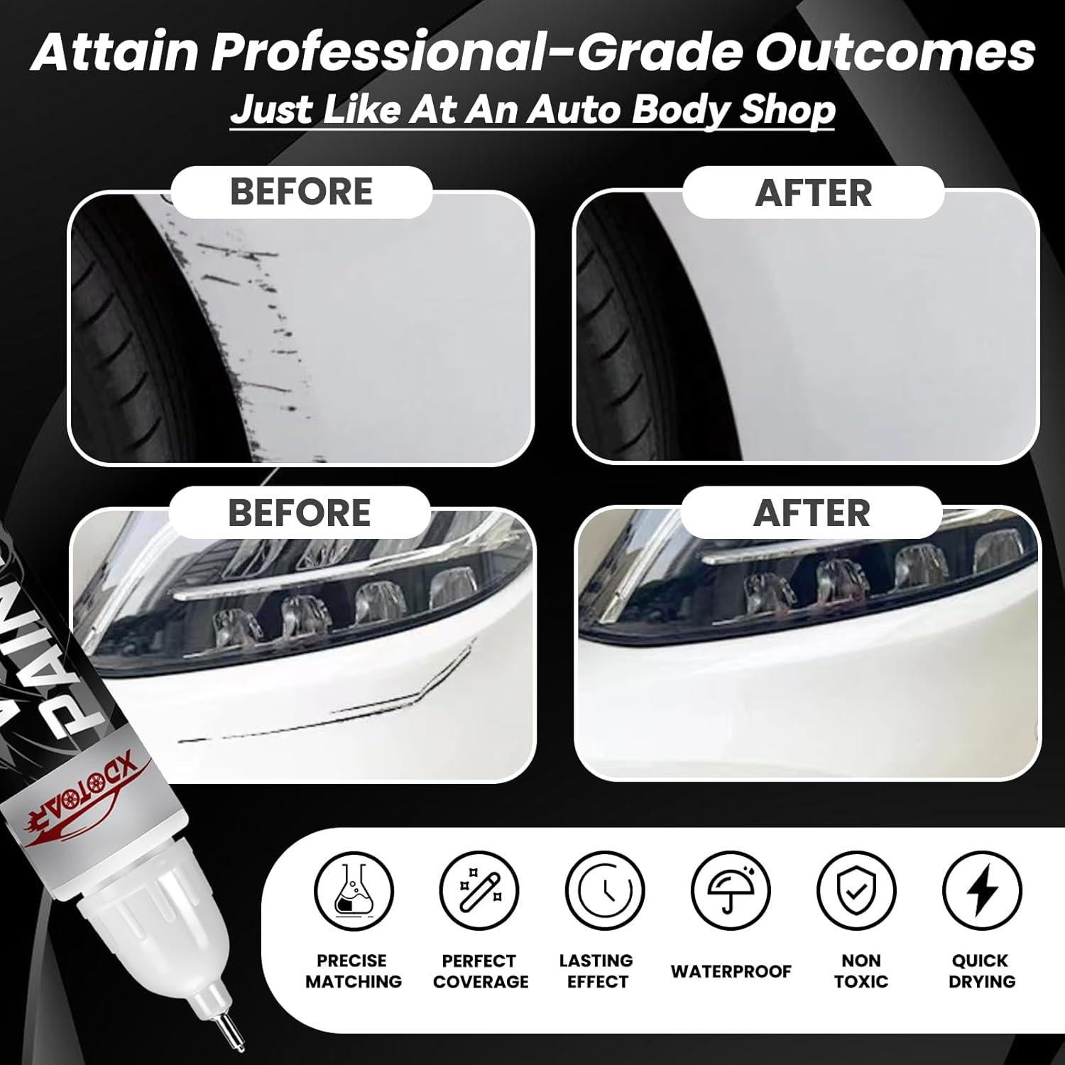 Bolígrafo de Retoque de Pintura para Coche xdotoar Blanco 11.83ml