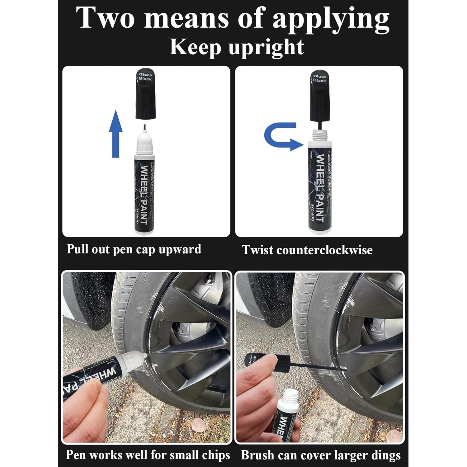 Pintura de Retoque para Llantas SYOAUTO Negro Brillante 12ml