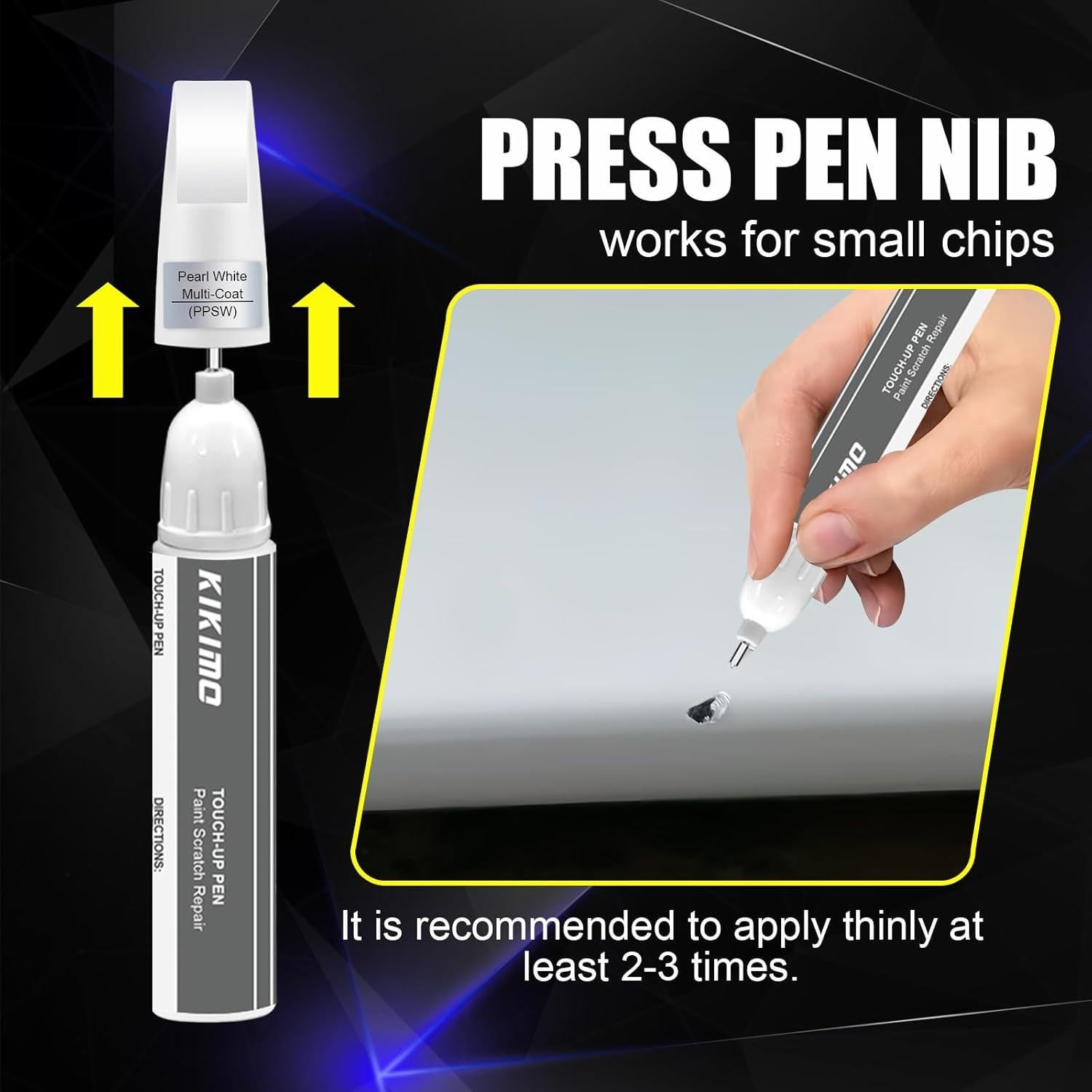 KIKIMO Kit de Pintura de Retoque para Tesla Blanco Perla 12ml