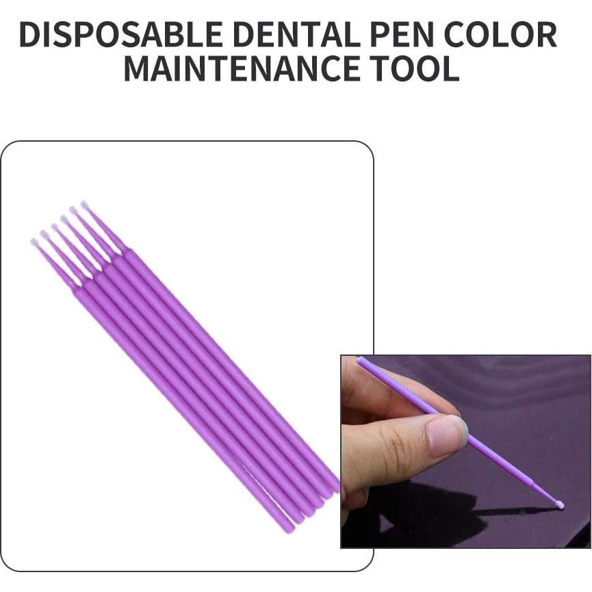 Pinceles de Retoque Automotriz Saihisday 1.5mm Púrpura - 100 Piezas