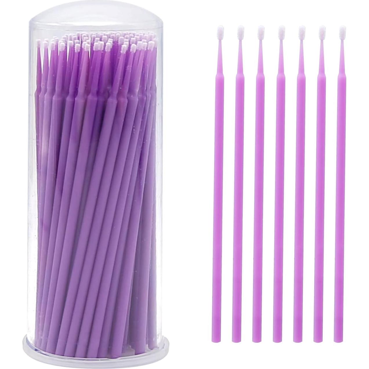 Pinceles de Retoque Automotriz Saihisday 1.5mm Púrpura - 100 Piezas