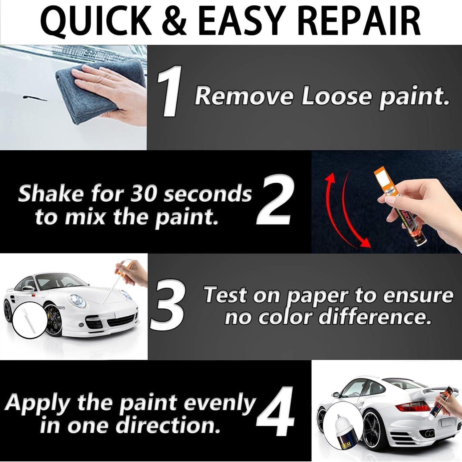 Pure White Touch Up Paint For Cars, Automotive White Car Paint Pen Scratch Repair Two-In-One Touch Up Paint, Premium Car Scratch Remover for Deep Scratches