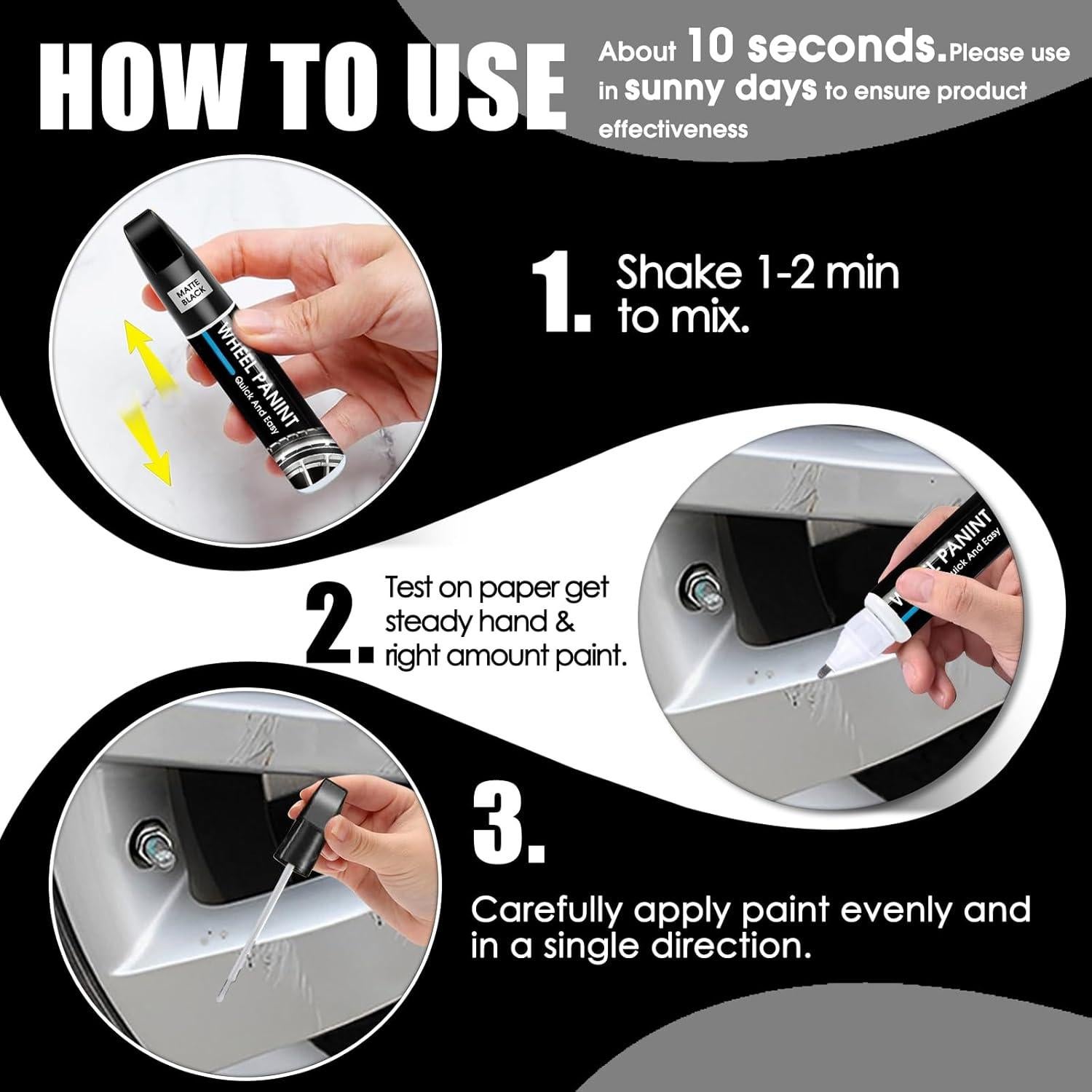 Kit de Reparación de Llantas Evlisrtpk Negro Mate 12ml