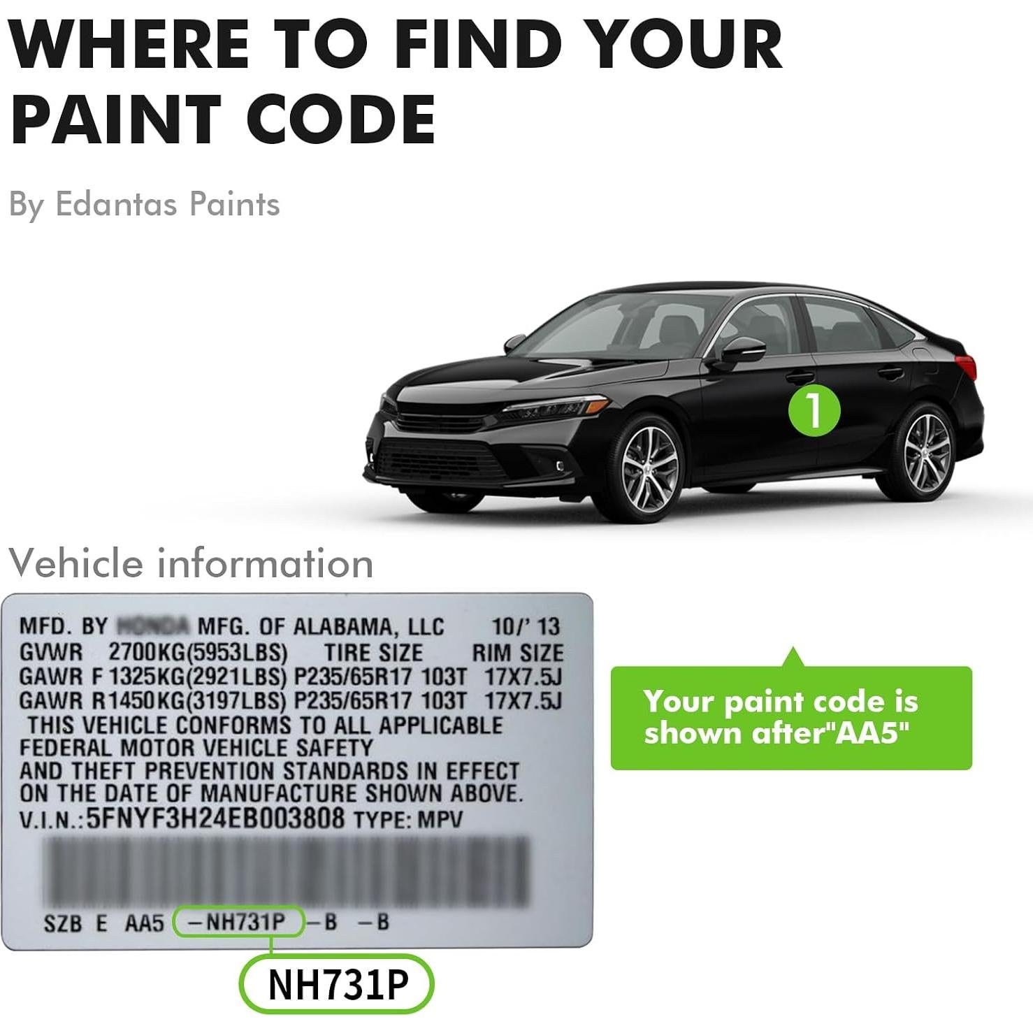 Pintura de Retoque Edantas B-588P Perla Azul para Honda