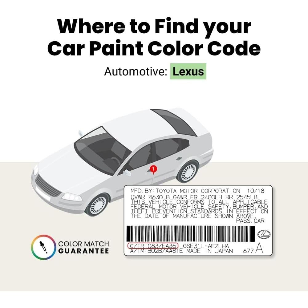 Kit de Brocha TouchUpDirect Plata Atómica Metálica para Lexus