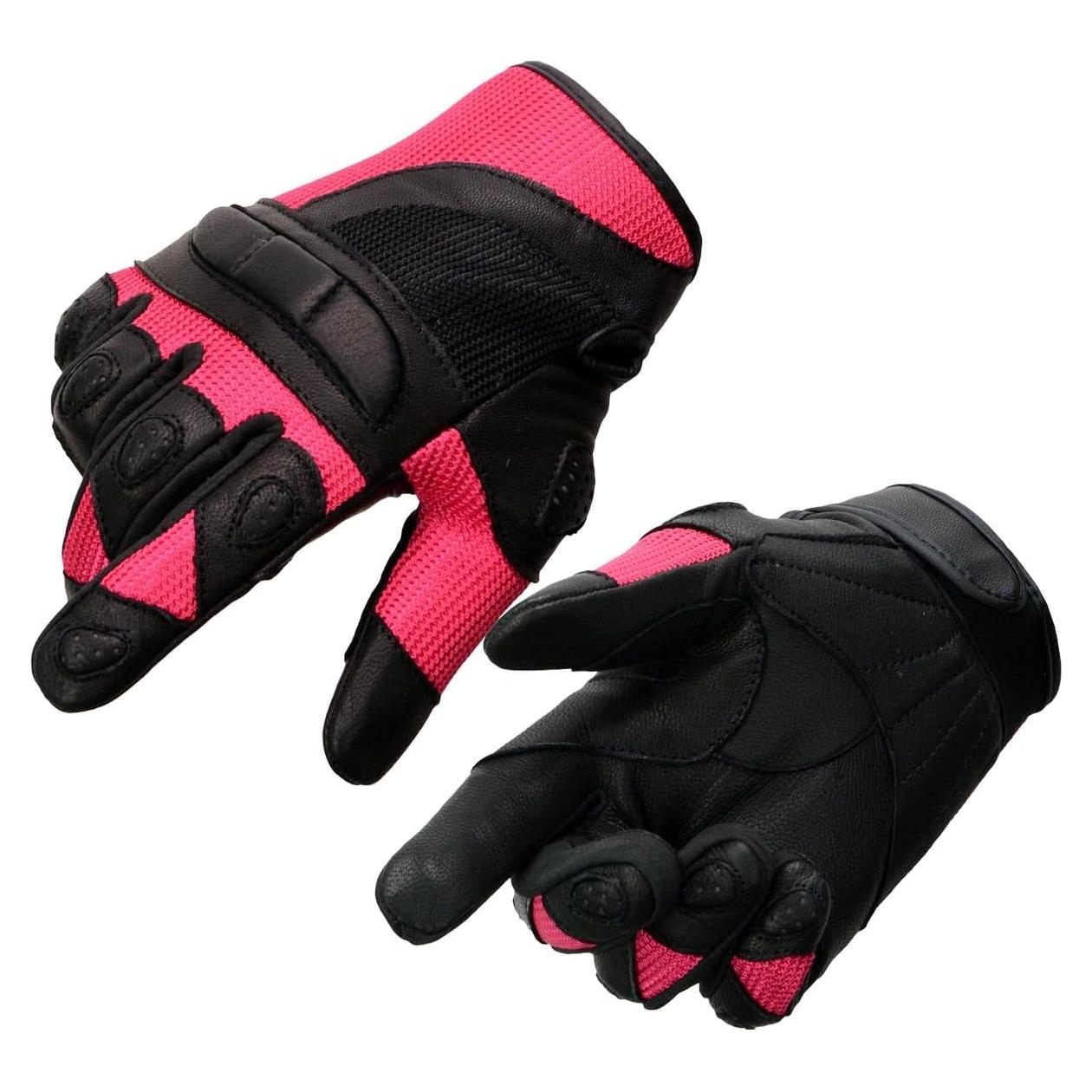 Guantes de moto Milwaukee Leather MG7740 mujer cuero rosa