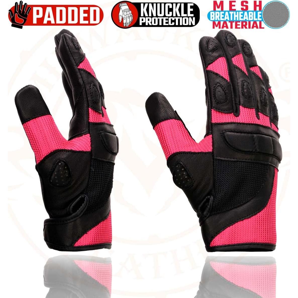 Guantes de motocicleta Milwaukee Leather MG7740 Rosa Mediano