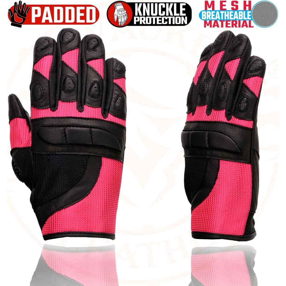 Guantes de motocicleta Milwaukee Leather MG7740 Rosa Mediano