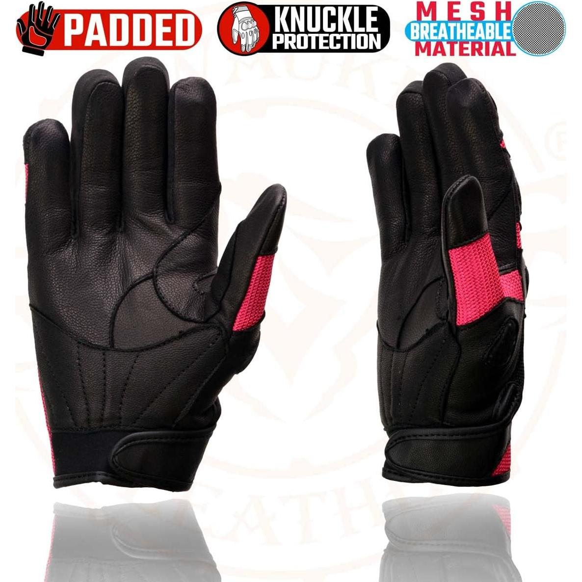 Guantes de motocicleta Milwaukee Leather MG7740 Rosa Mediano