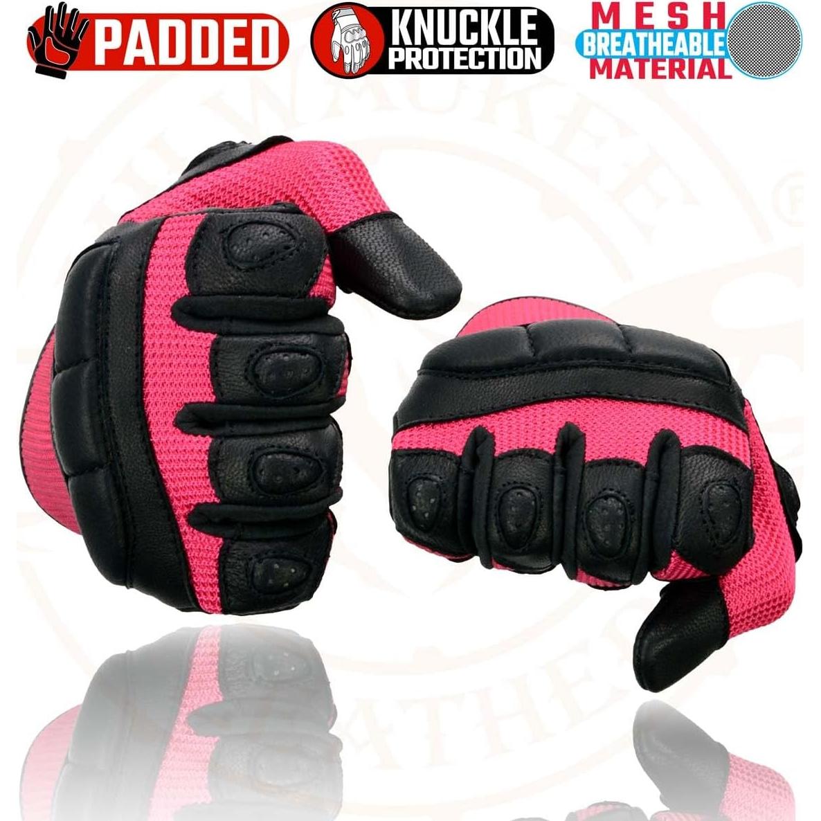 Guantes de motocicleta Milwaukee Leather MG7740 Rosa X-Large