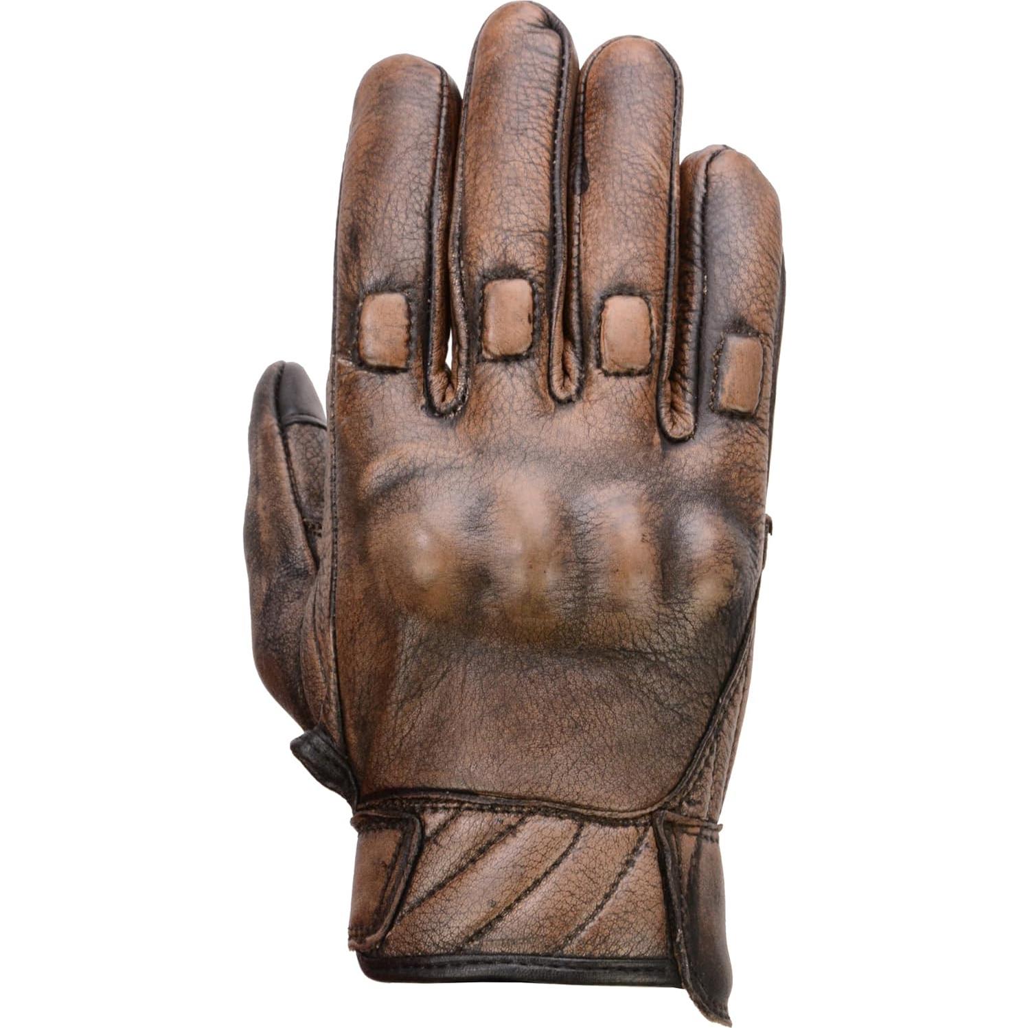 Guantes de Cuero Marrón Milwaukee Leather con Gel y Protectores