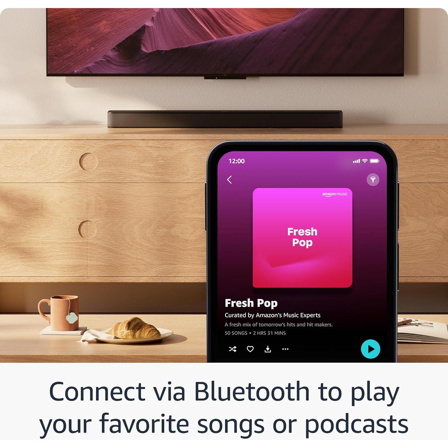 Amazon Fire TV Soundbar Plus with subwoofer (newest model), 3.1 channel, Dolby Atmos, DTS:X, clear dialogue