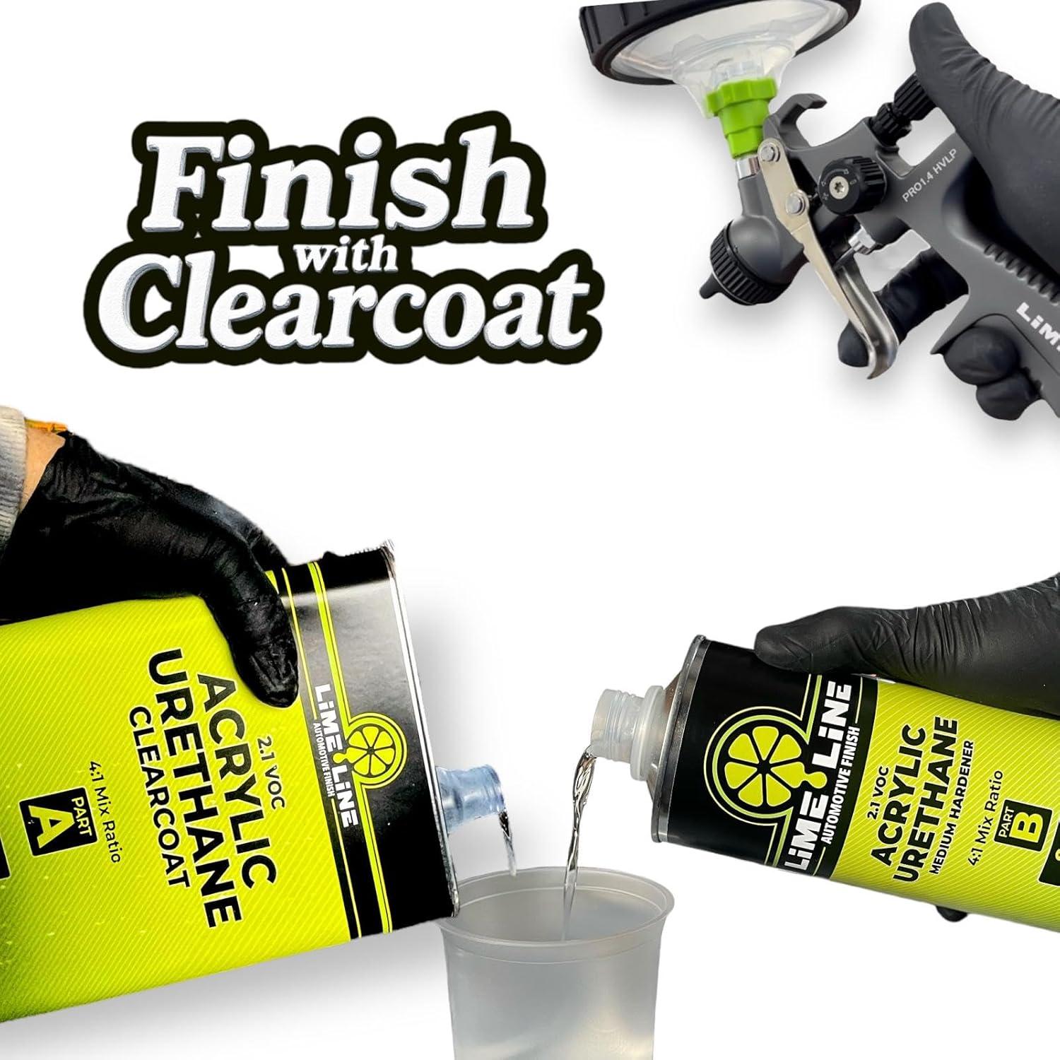 Pintura Basecoat Negro Cuartillo LiME LiNE 1k 32 Oz Automotriz