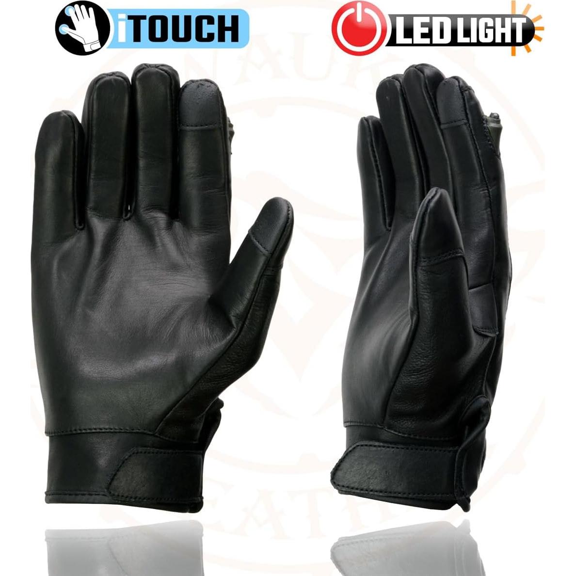Guantes de motocicleta Milwaukee Leather MG7599 con LED y i-Touch