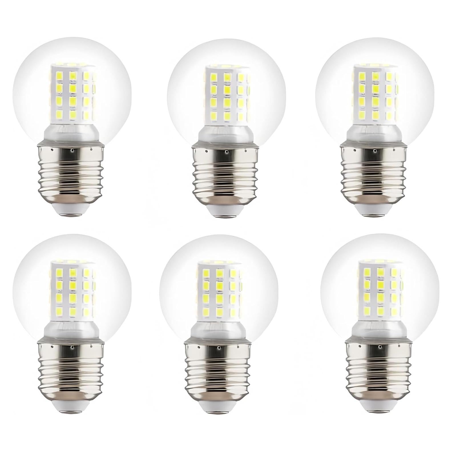 Bombilla LED G45 9W JKLcom E26/E27 Luz Diurna 6000K Paquete 6