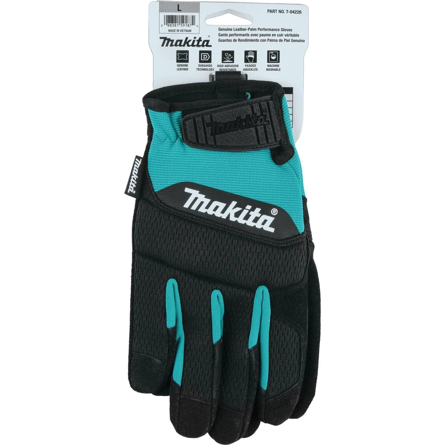 Guantes de Cuero Originales Makita T-04226 Grande Duraderos
