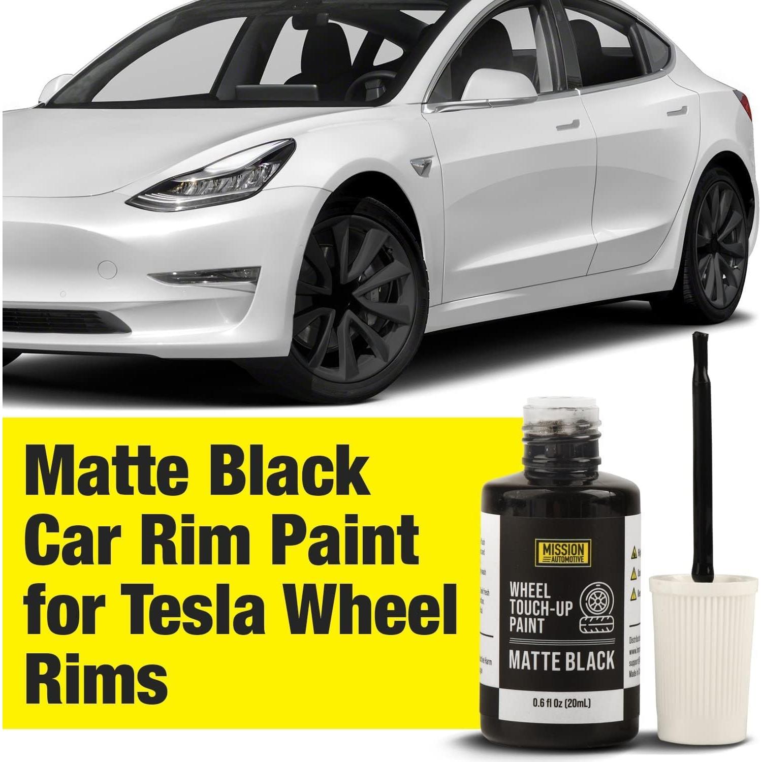 Pintura Negra Mate para Llantas Tesla - 20ml Esmalte Duradero