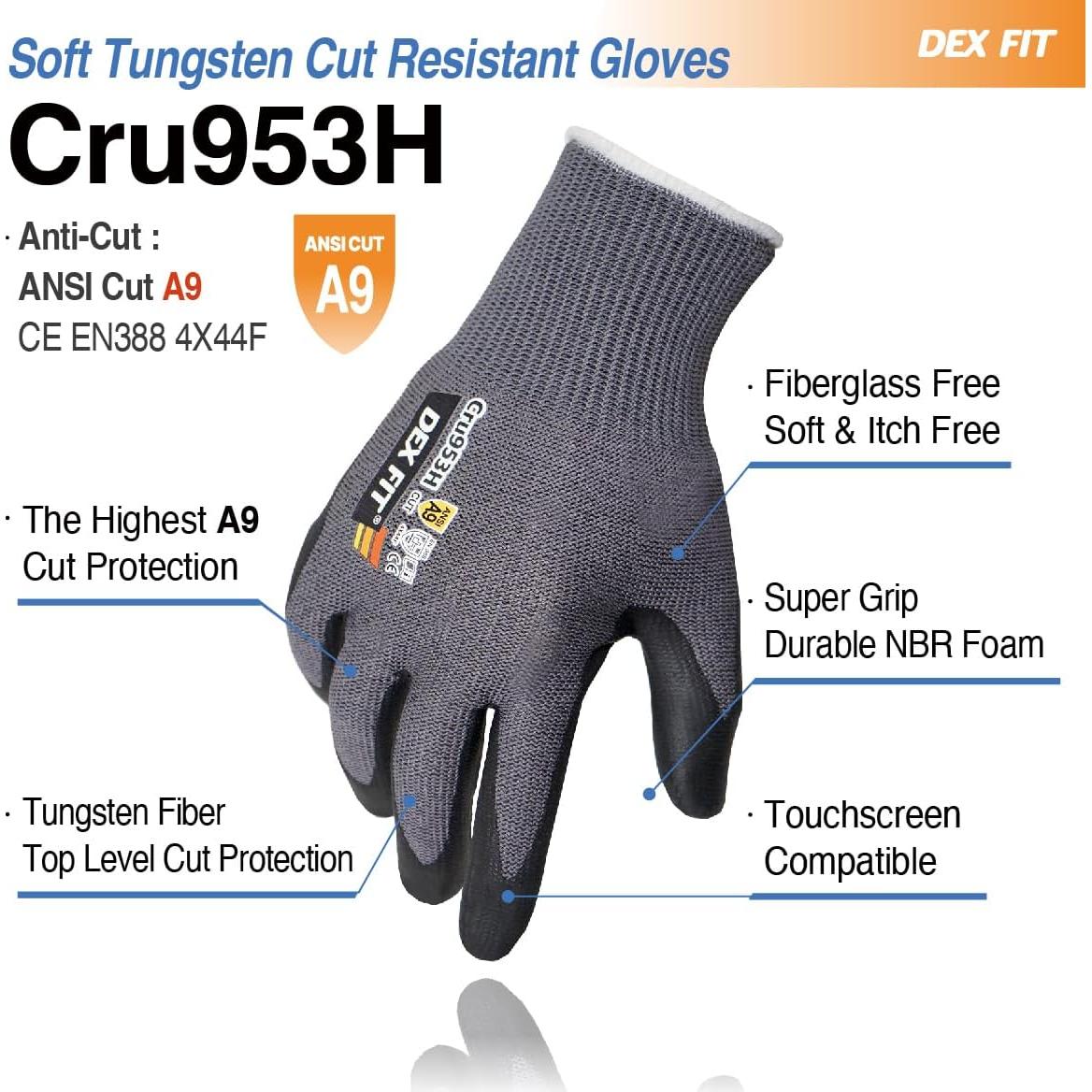 Guantes Resistentes a Corte DEX FIT Cru953H Nivel A9 - Ajuste 3D
