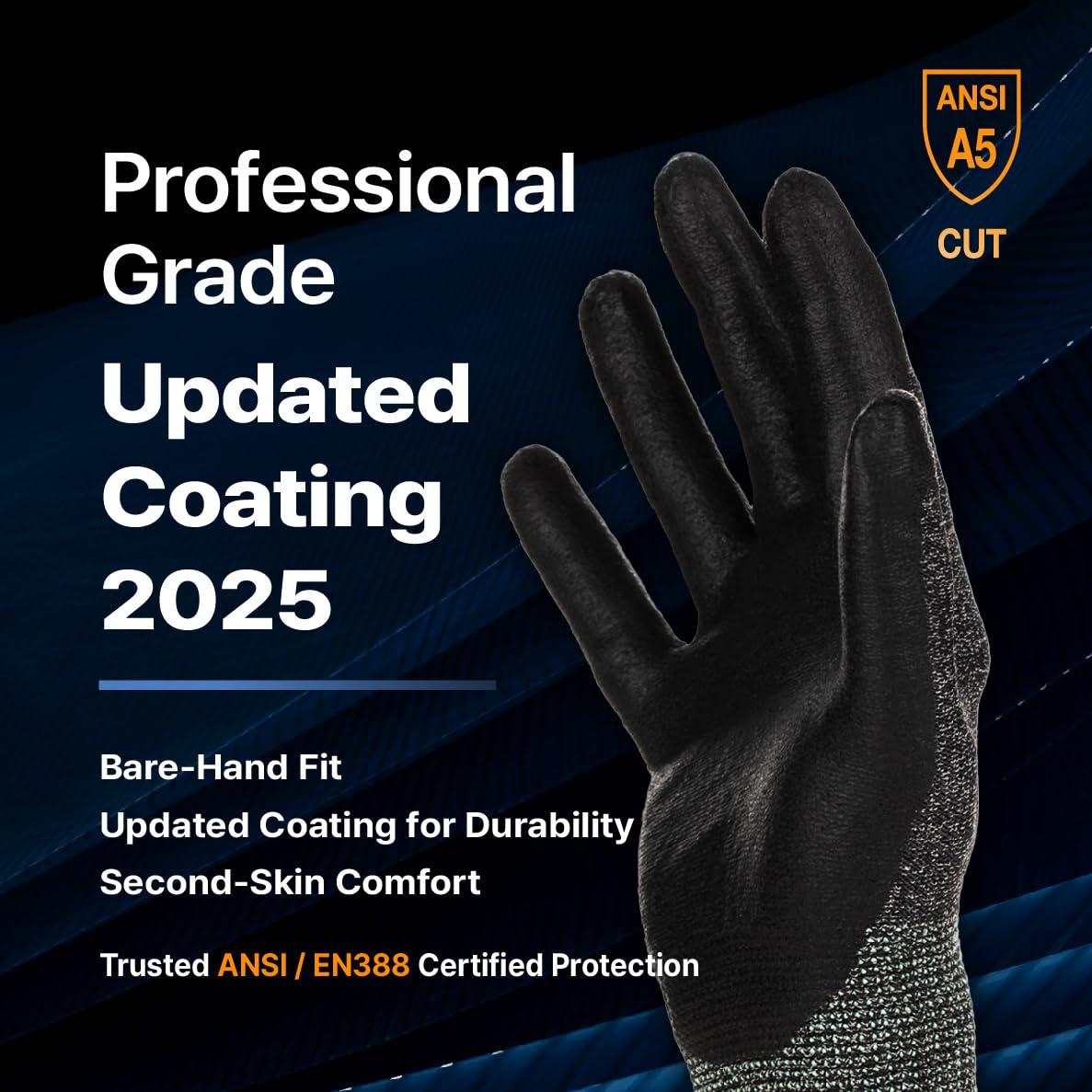 Guantes Resistentes a Cortes DEX FIT Cru553, Ajuste Elástico, Talla S