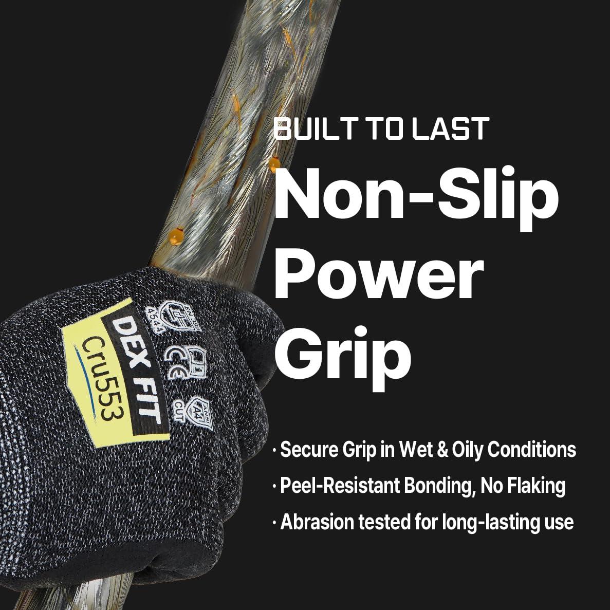 Guantes Resistentes a Cortes DEX FIT Cru553, Ajuste Elástico, Talla S