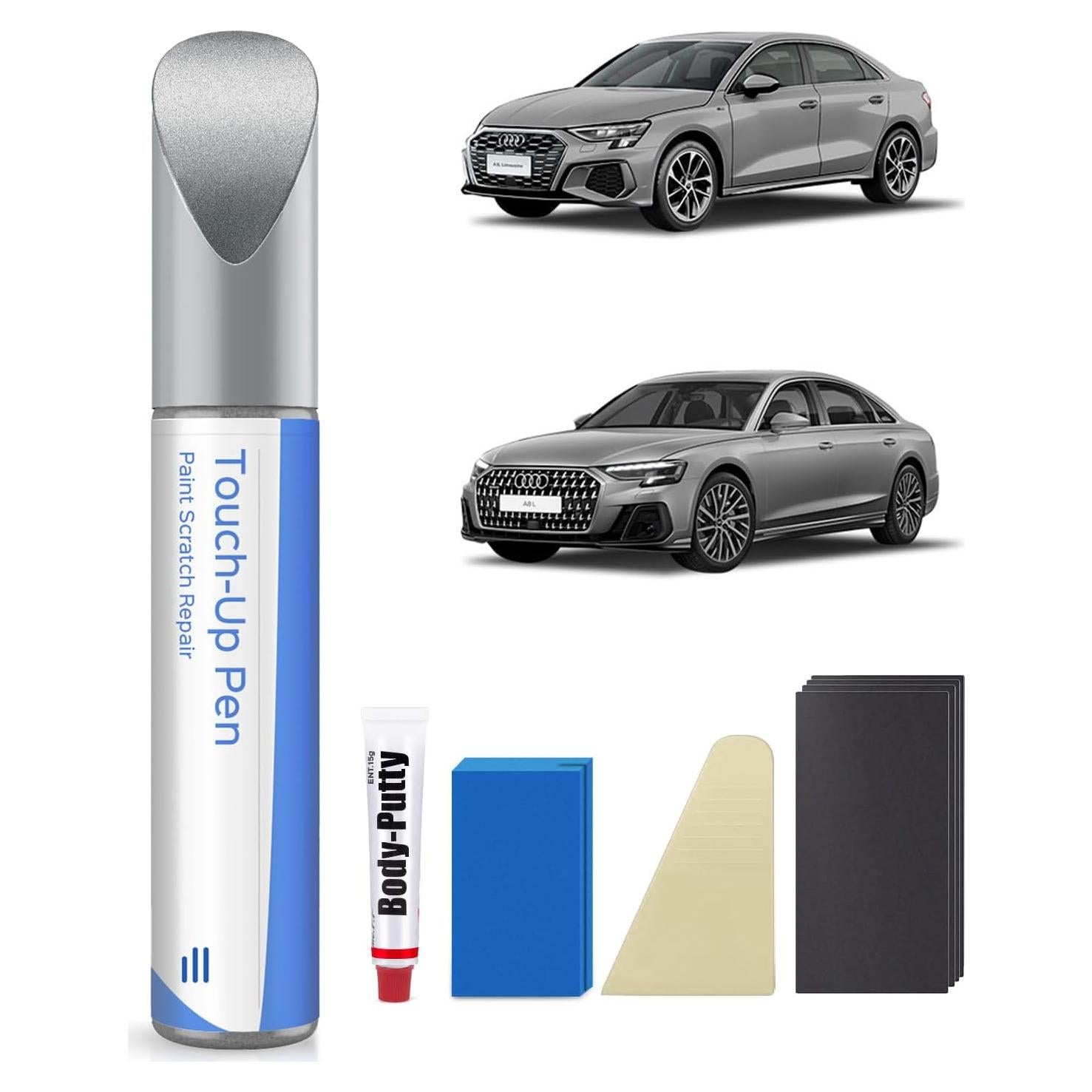 Kit de Reparación de Pintura Táctil PARTS4EV Audi Metálica Plateada Hielo