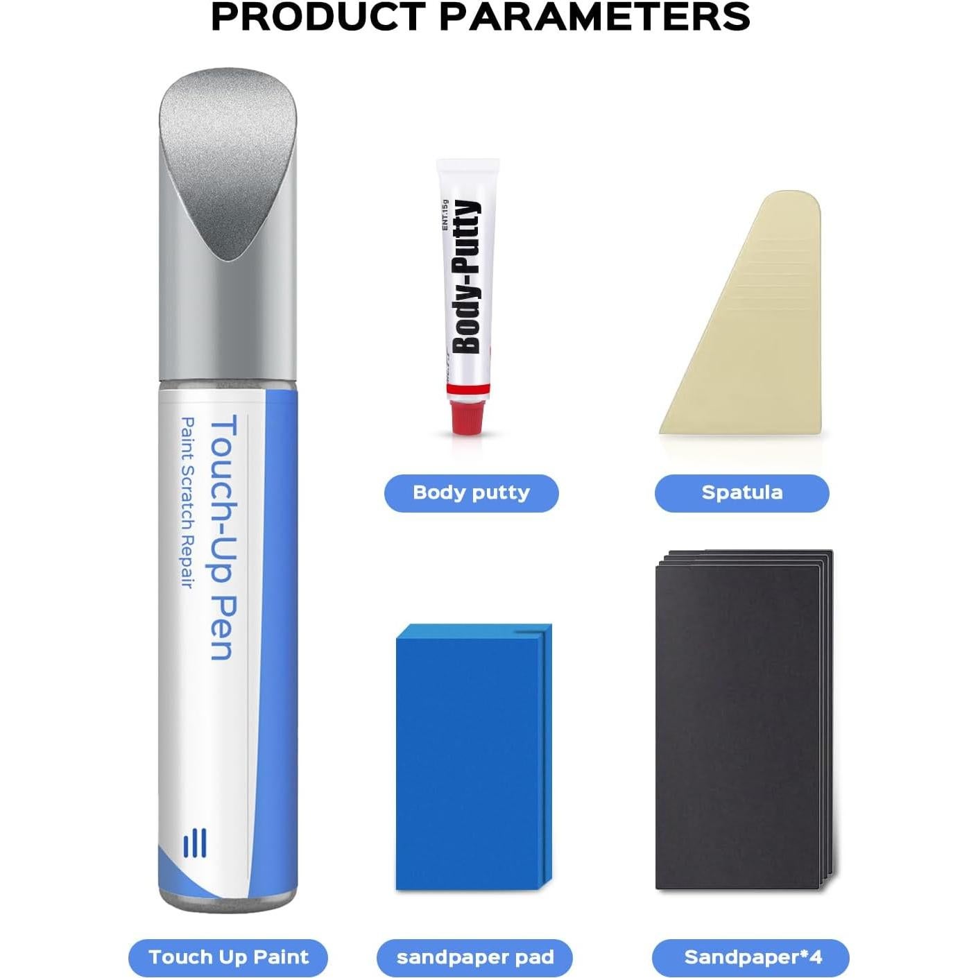 Kit de Reparación de Pintura Táctil PARTS4EV Audi Metálica Plateada Hielo