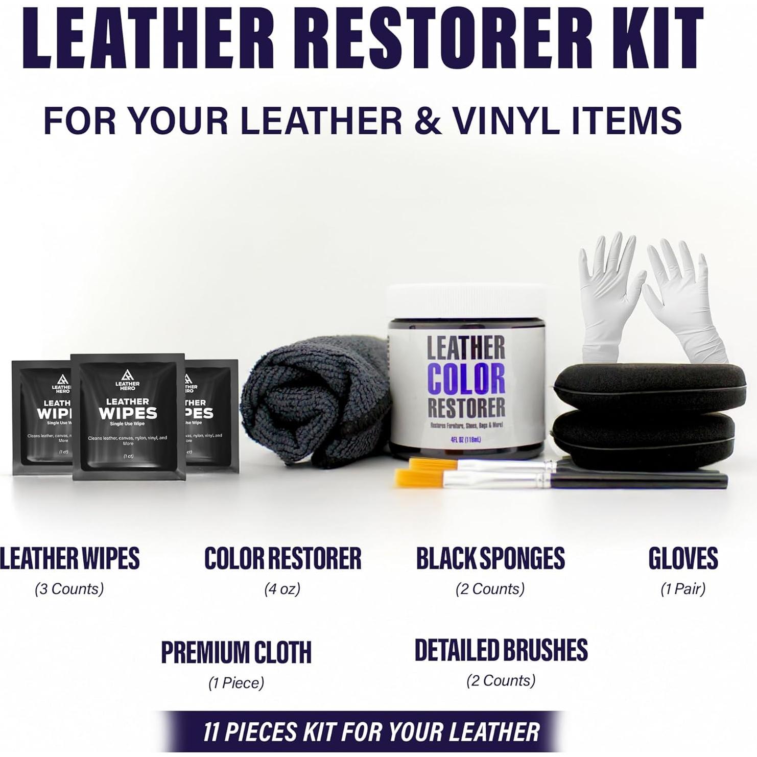 Kit Completo de Restauración de Cuero Leather Hero - 11 Piezas
