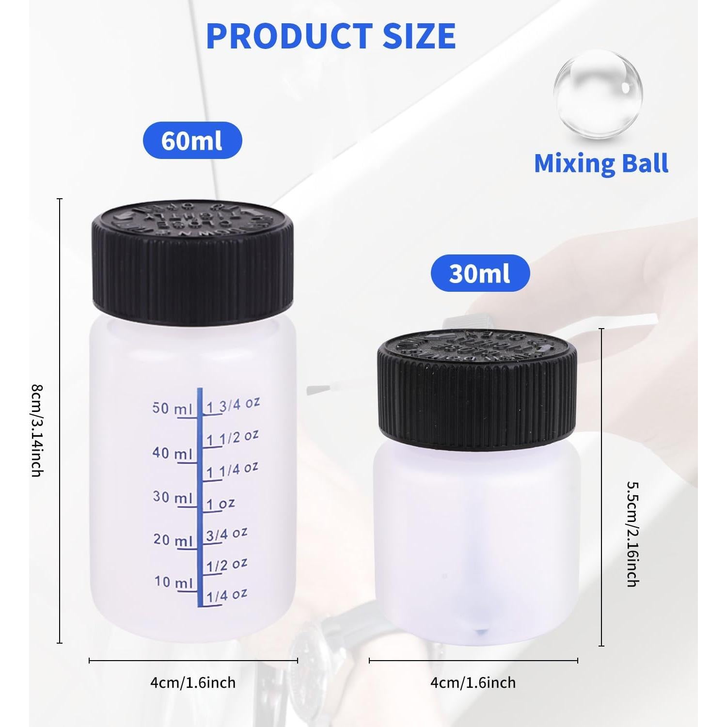 Kit de 64 Botellas de Pintura de Retoque BUWUSMU 30ml y 60ml