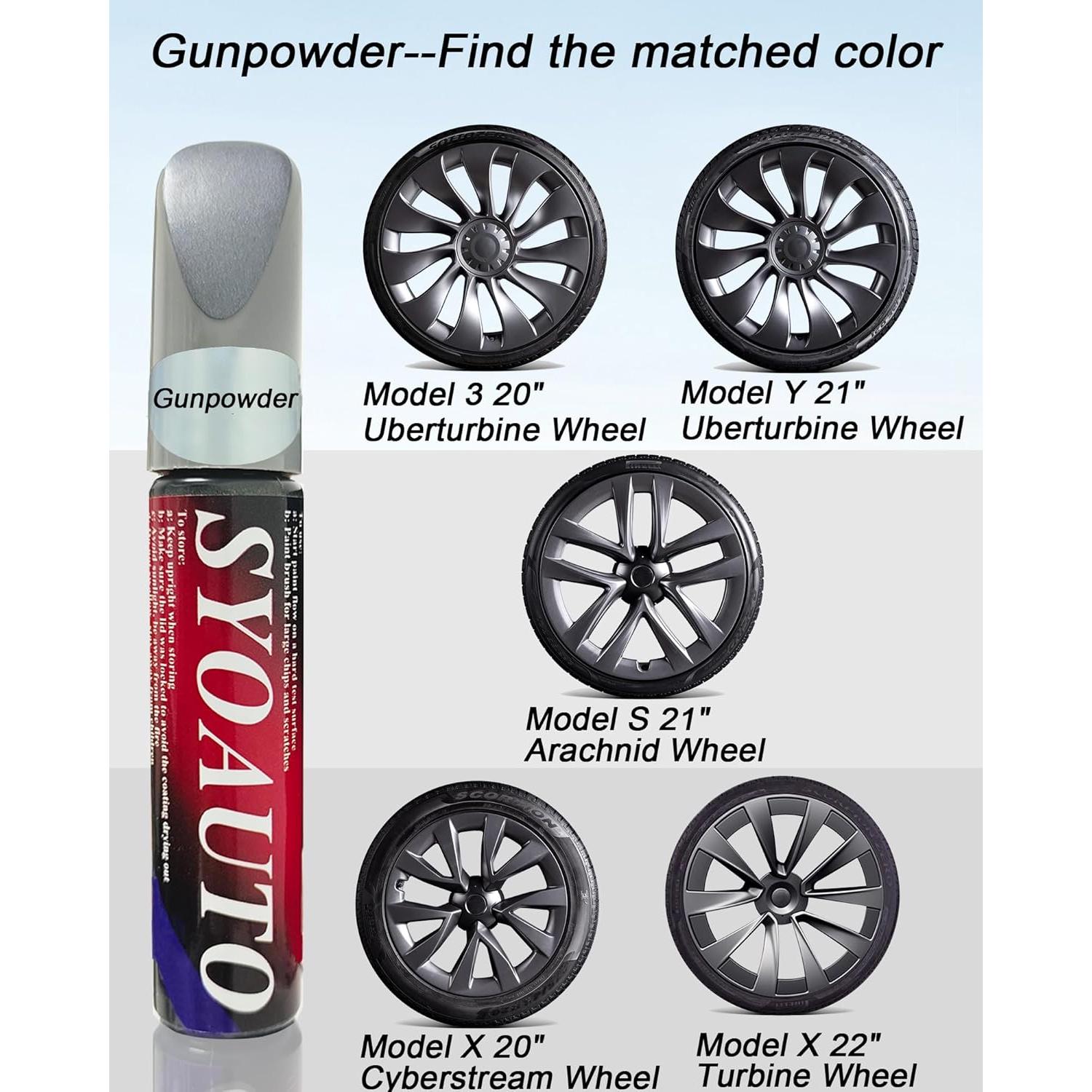 Pintura de Retoque para Llantas SYOAUTO Gunpowder 11.83ml Tesla