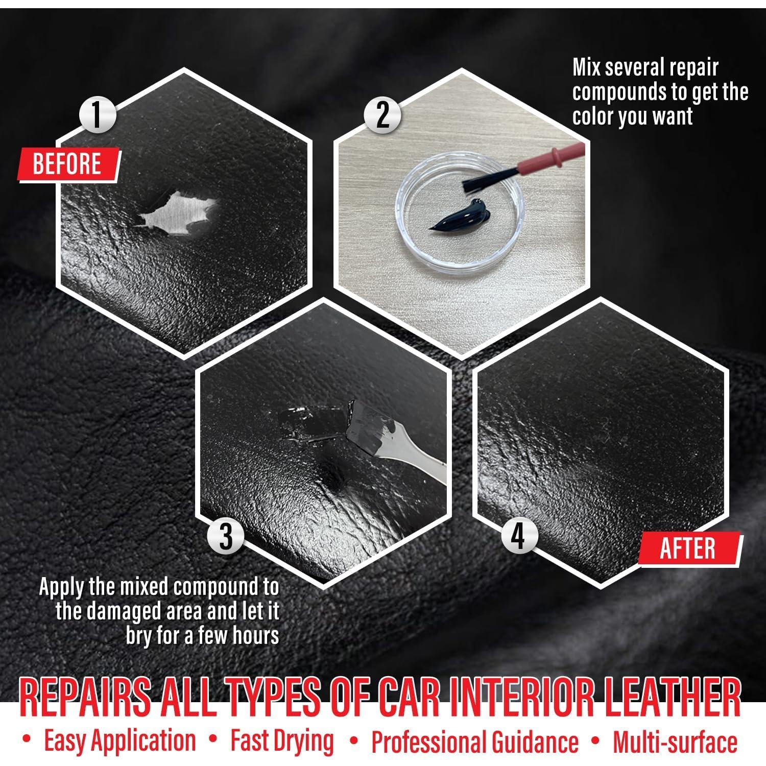 Kit de Reparación de Cuero MCTRHG para Coche - Negro, 15.29x8.30cm