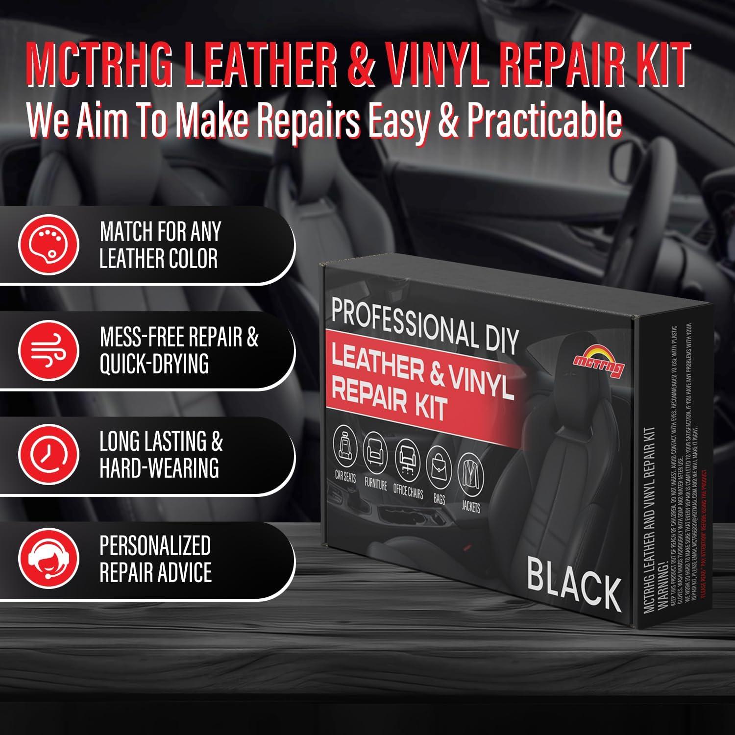Kit de Reparación de Cuero MCTRHG para Coche - Negro, 15.29x8.30cm