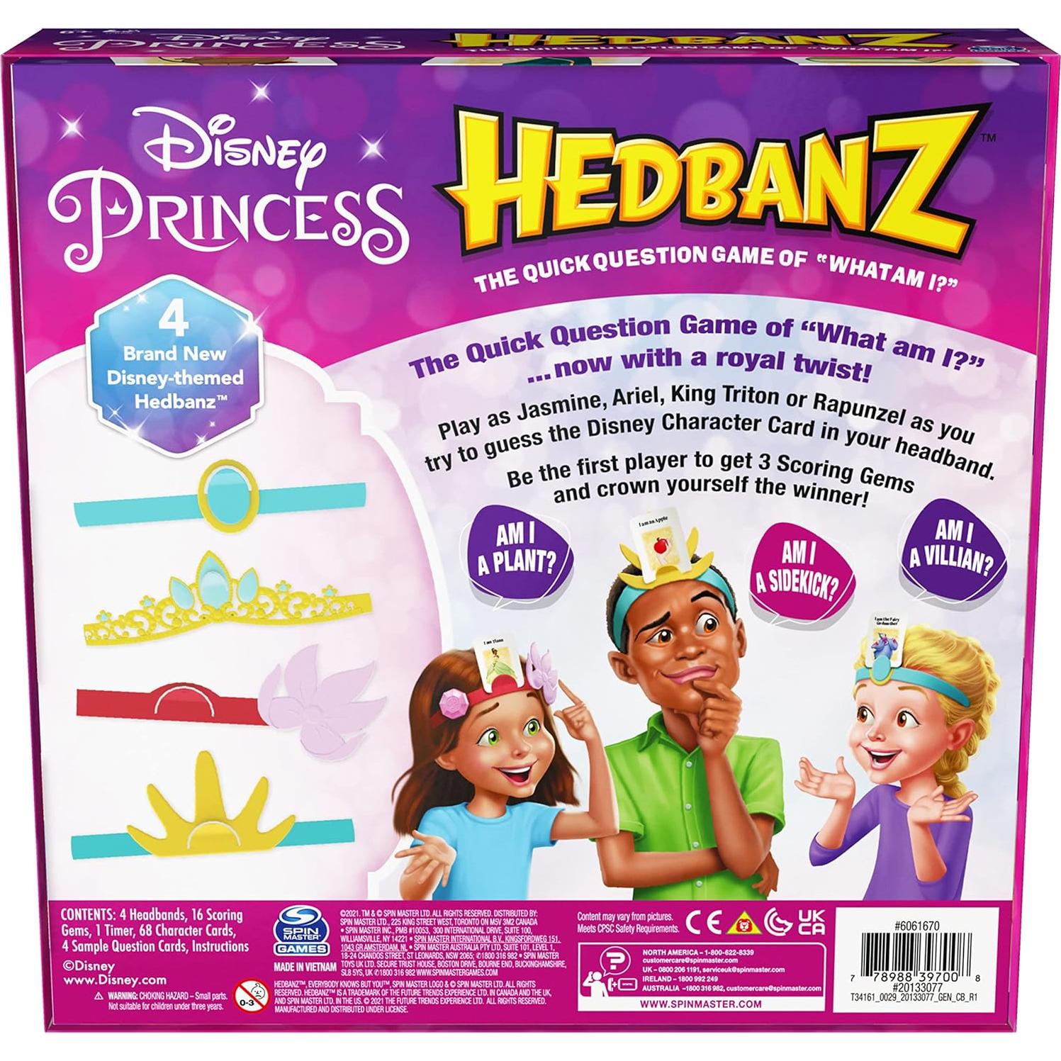 Juego Hedbanz Disney Princesa + Frozen + 2 diademas
