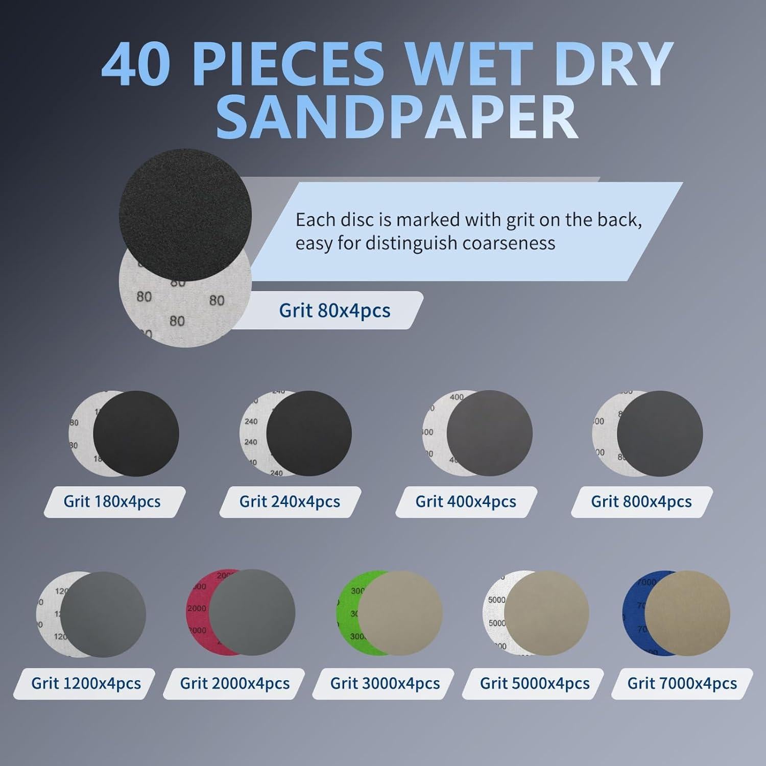 Discos de Lijado VIBRATITE 3" 40 Piezas Grano 80-7000