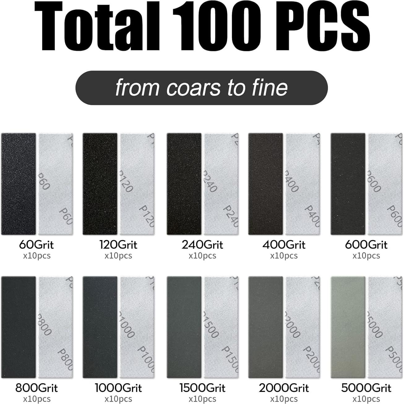 Kit de Lijadora Micro Tongbay 3.5x1" + 100 Hojas de Lija