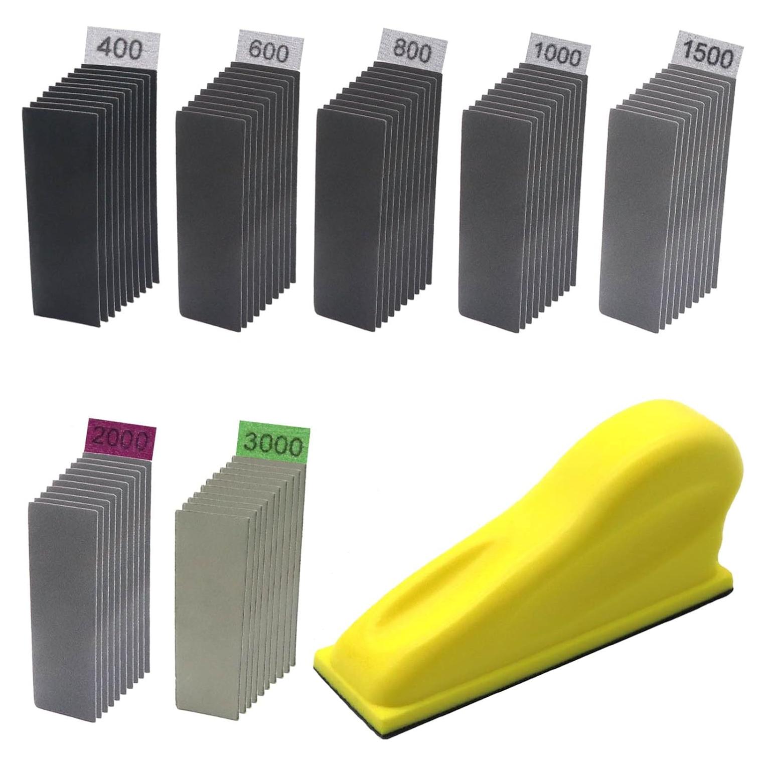 Micro Lijadora Detalle WHLLING con 70PCS Papel de Lija Grano 400-3000