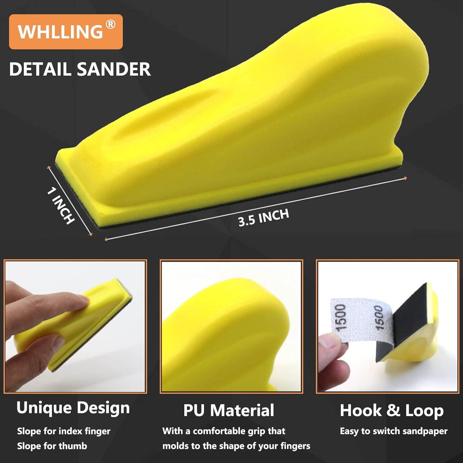 Micro Lijadora Detalle WHLLING con 70PCS Papel de Lija Grano 400-3000