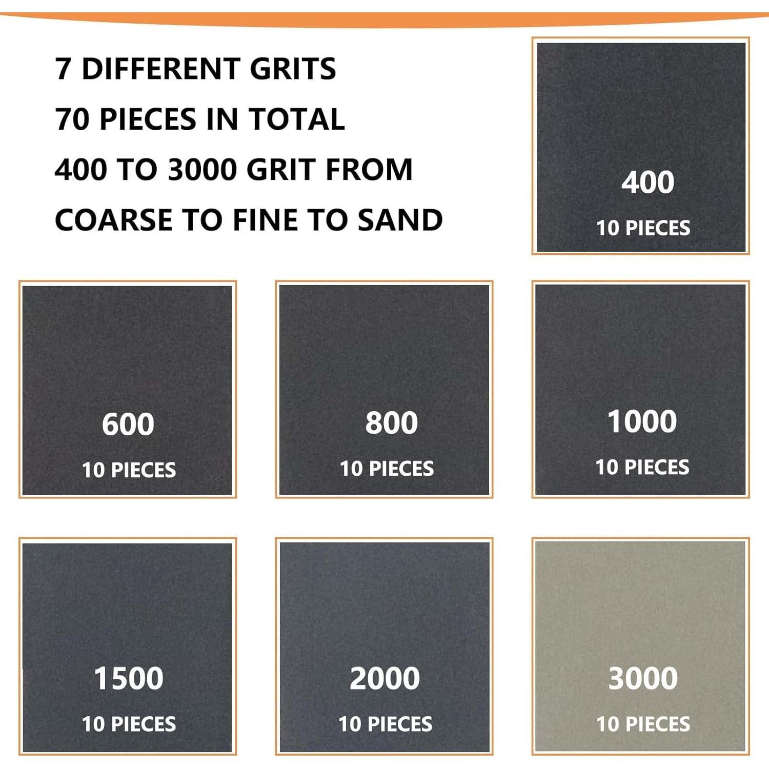Micro Lijadora Detalle WHLLING con 70PCS Papel de Lija Grano 400-3000