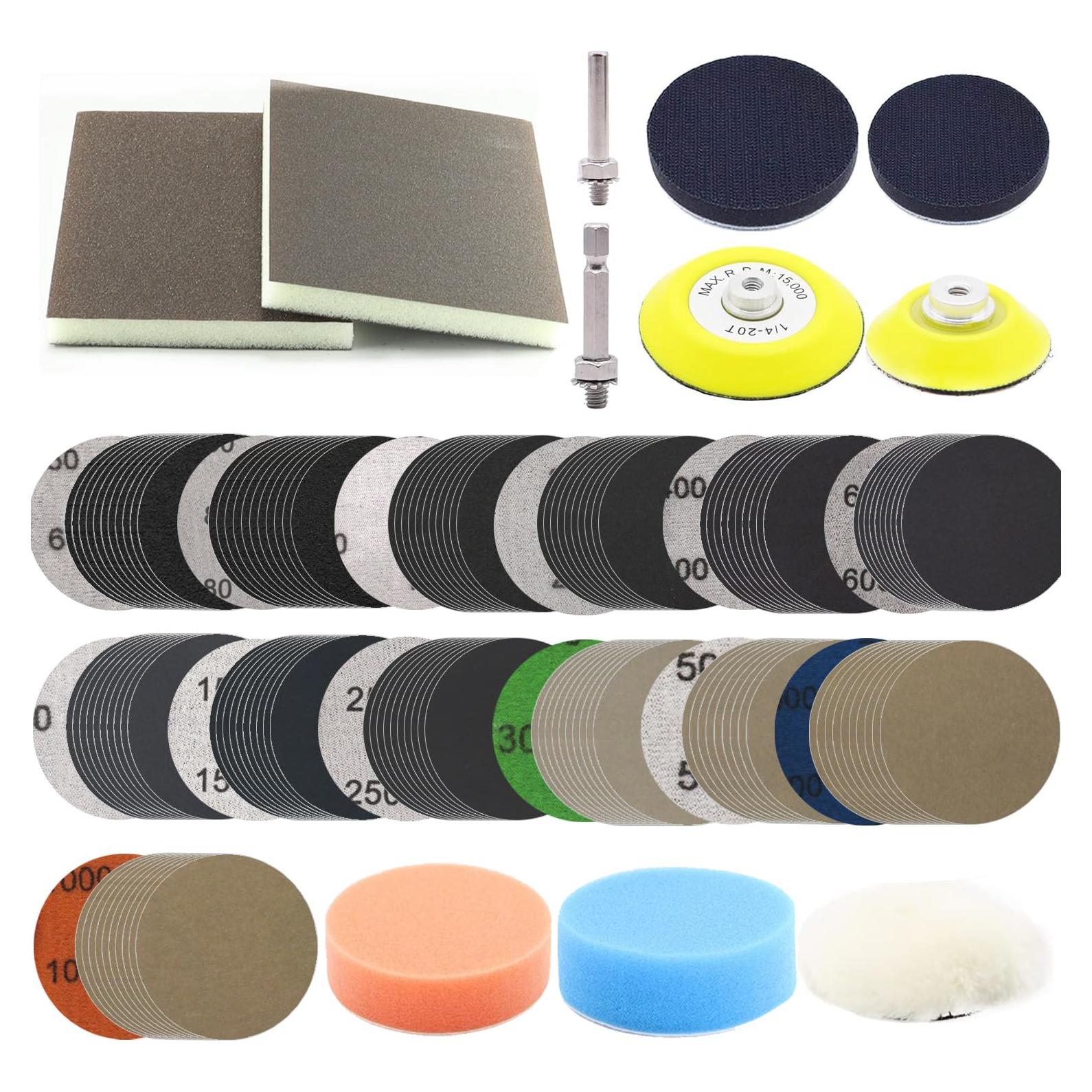Kit de Lija 141pcs DAPLOMO 3" para Taladro - Húmedo/Seco