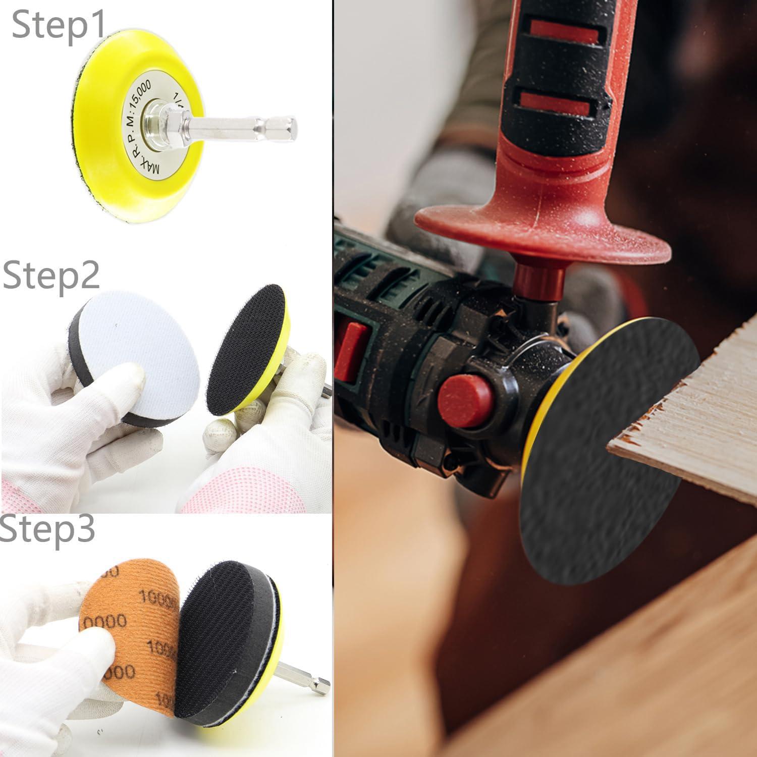 Kit de Lija 141pcs DAPLOMO 3" para Taladro - Húmedo/Seco