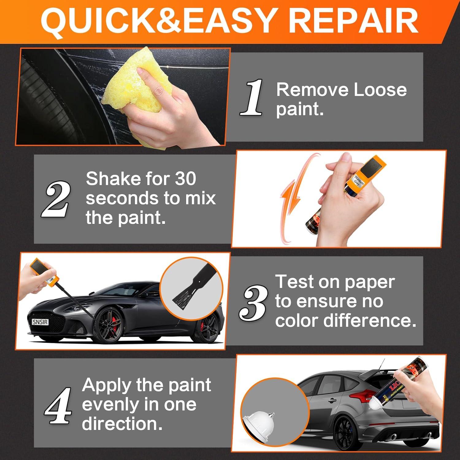 Pintura de Retoque SNSIR Gris 0.4 Oz para Coches - 2 en 1