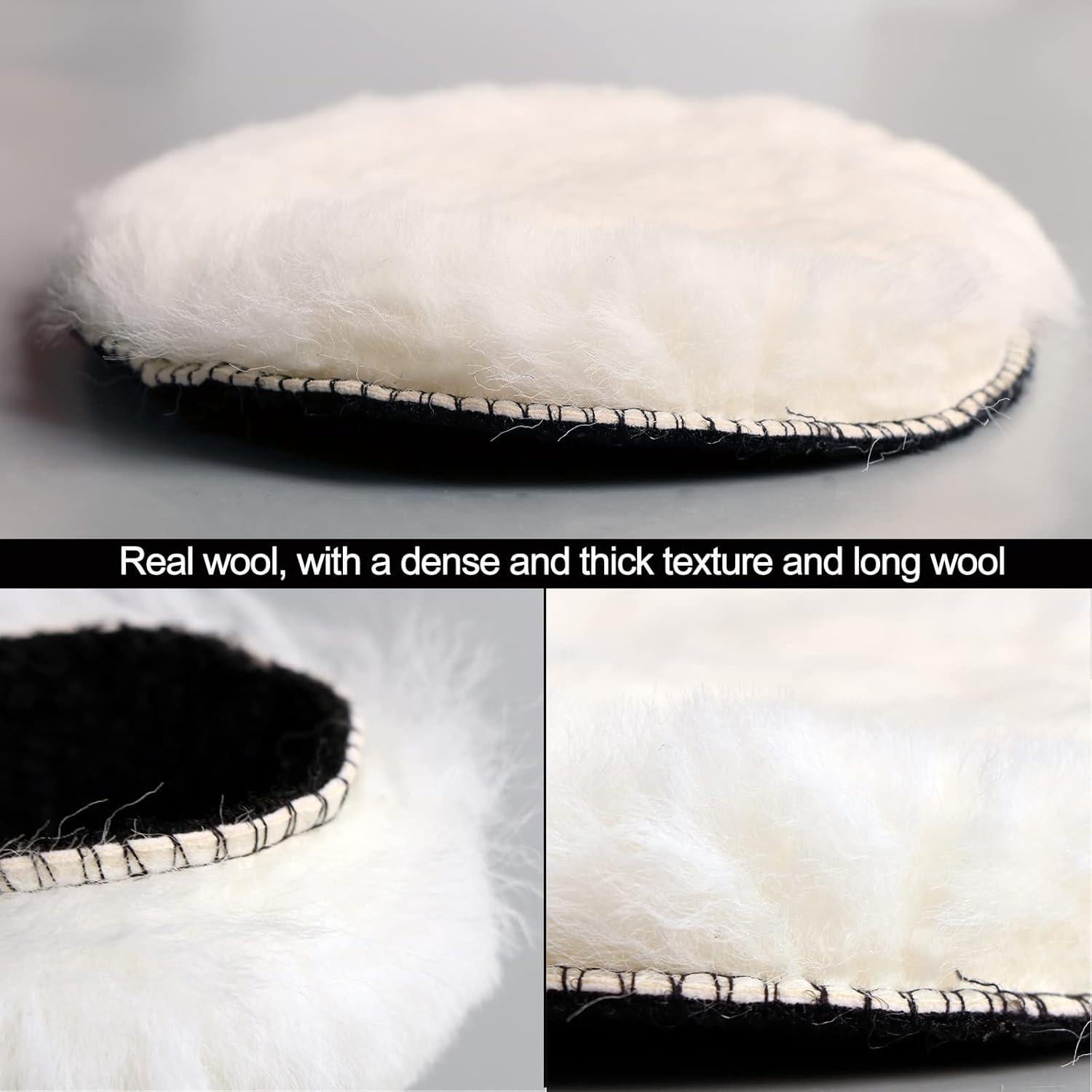 Kit de Almohadillas de Pulido de Lana Hiqalty 9PCS 10cm y 15cm