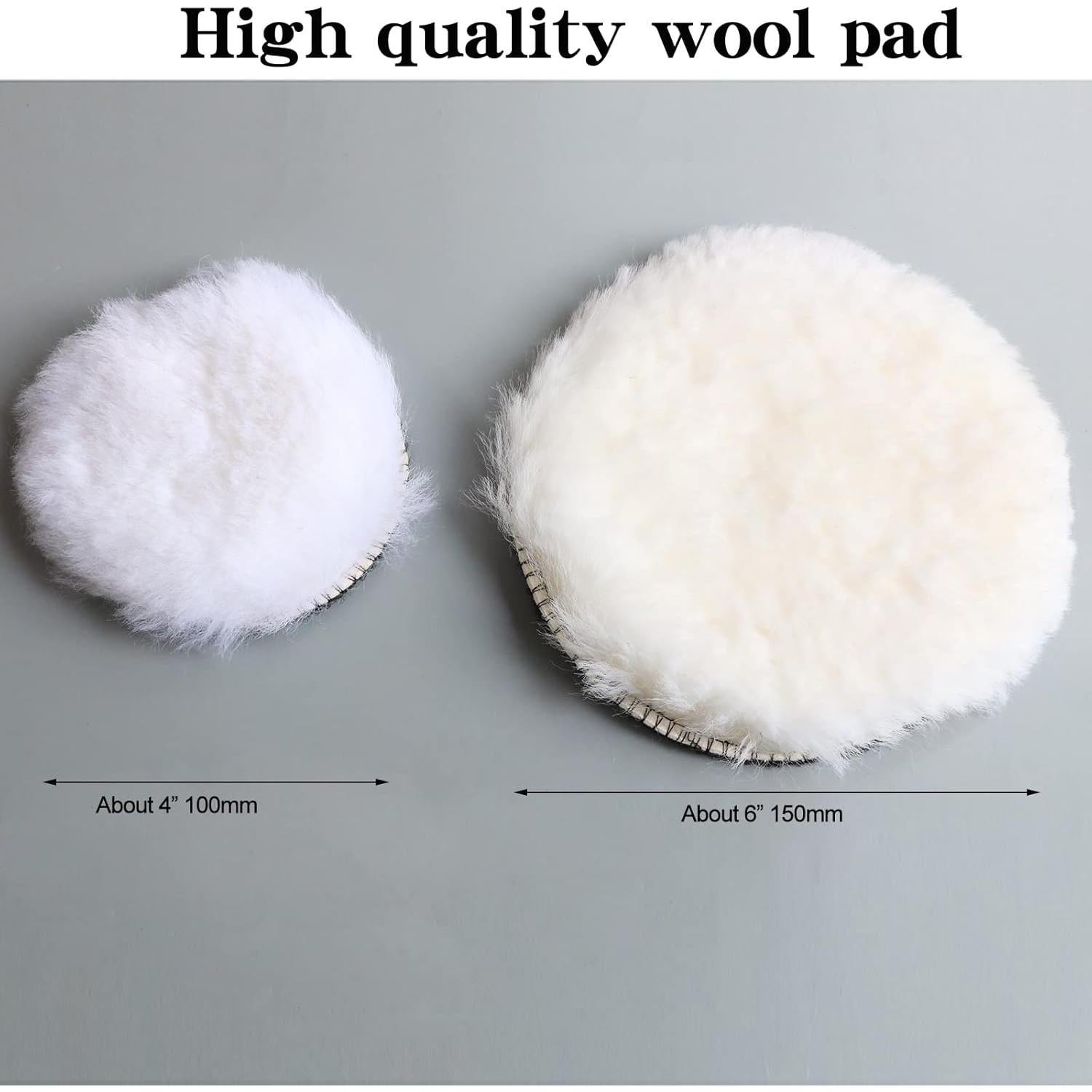 Kit de Almohadillas de Pulido de Lana Hiqalty 9PCS 10cm y 15cm