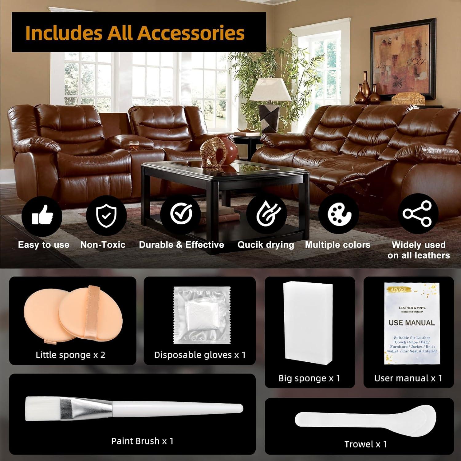 Bálsamo para Recoloración de Cuero AIUKBL Marrón Oscuro 388g