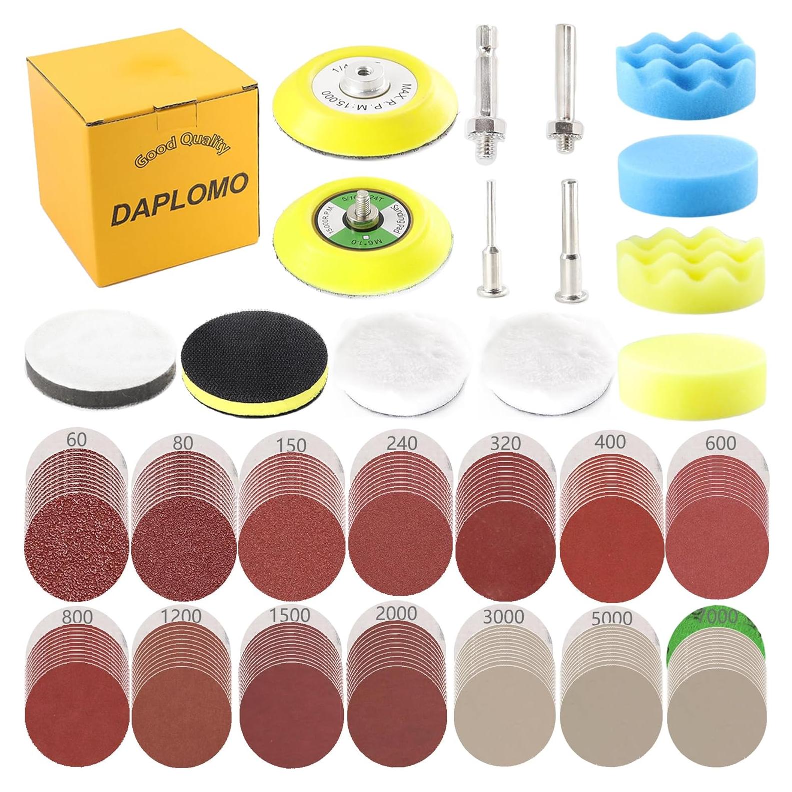 Kit de Lijado 140 Piezas DAPLOMO 3 Pulgadas para Taladro