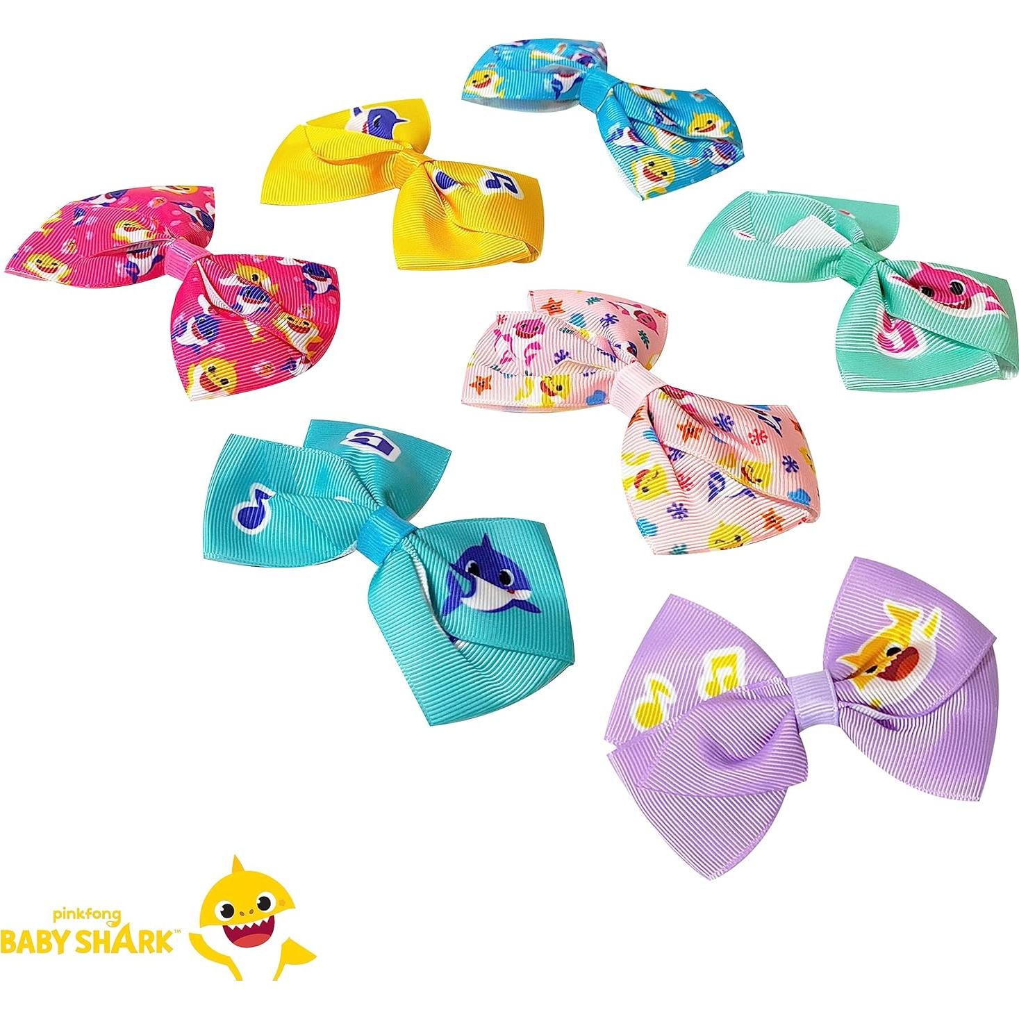 Lazos para el cabello Baby Shark - Set 7 piezas 10 cm