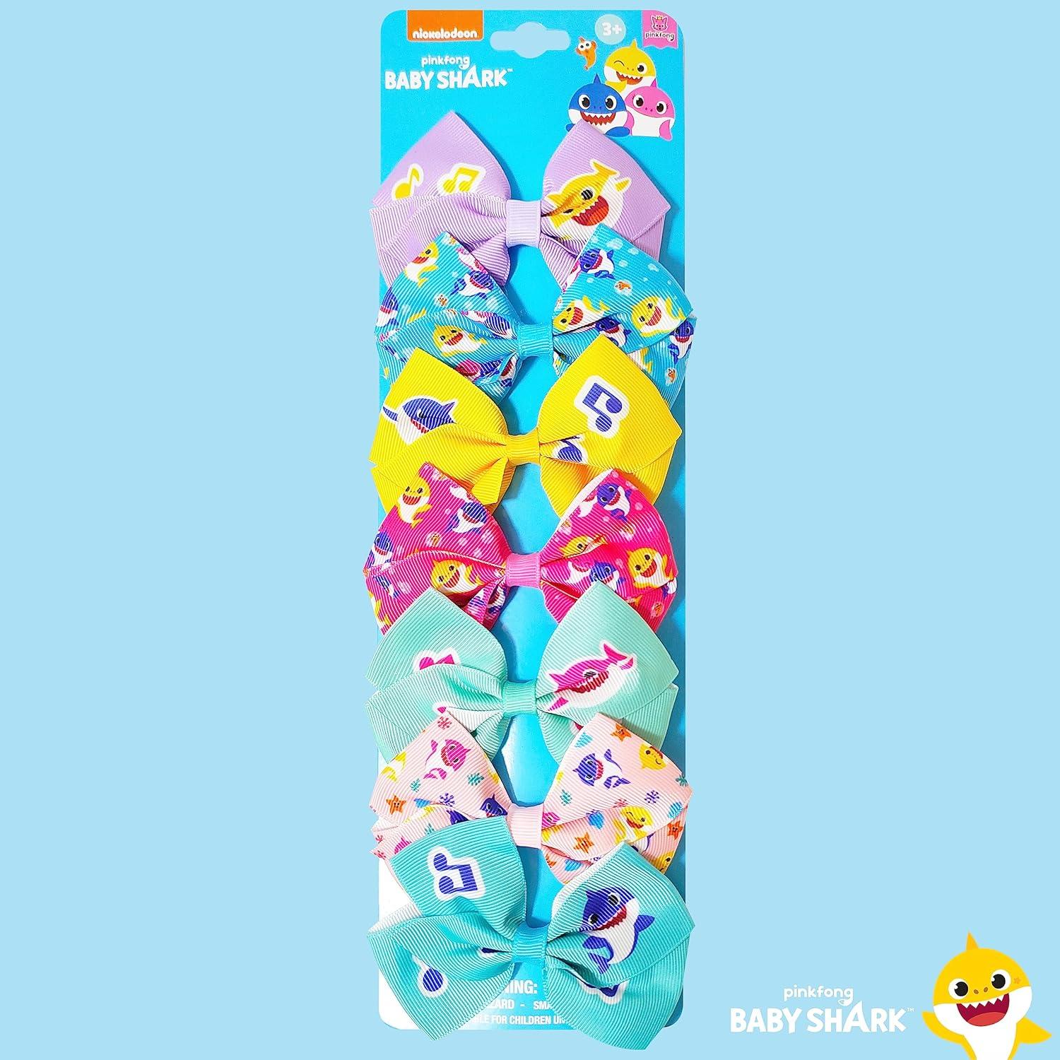 Lazos para el cabello Baby Shark - Set 7 piezas 10 cm